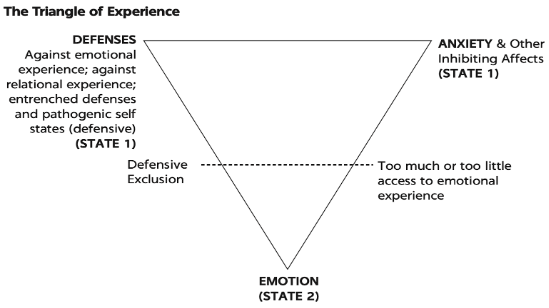 A drawing showing the triangle of experience
