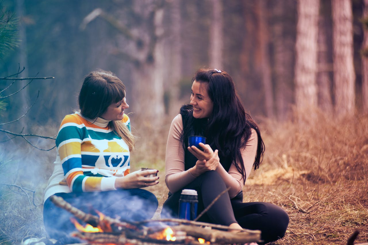 Two women communicating mindfully with each other
